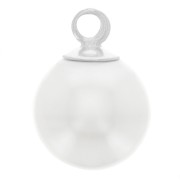 Mini-breloque ronde imitation perle nacrée 6 mm - Argent 925 - Blanc nacré x1|raw }}