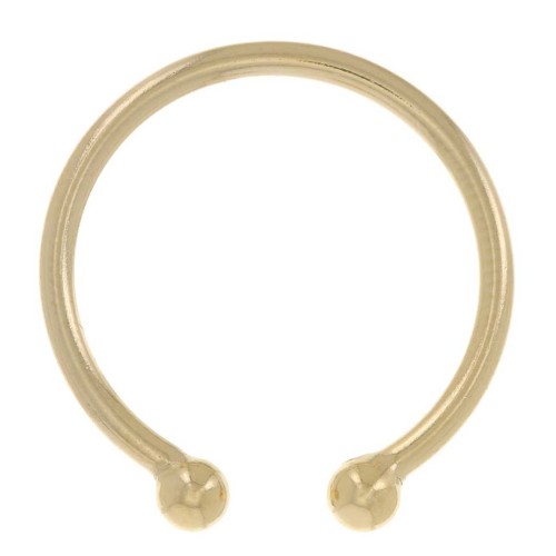 Bague fine réglable avec 2 petites boules - Taille 48 à 58 - Gold filled (or laminé)   x1