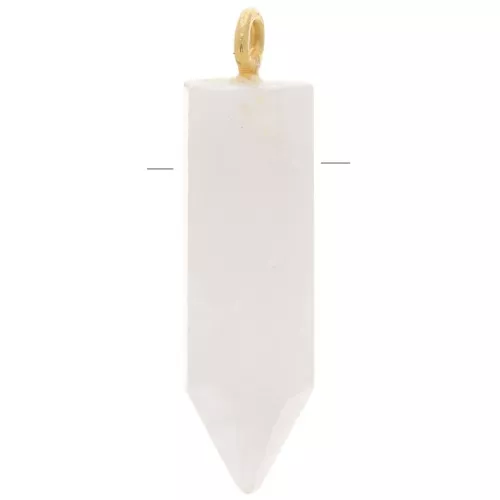 Pendentif pendule 25x7mm - pierre gemme - Pierre de lune - Arg 925 Doré à l'or fin