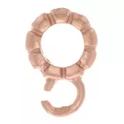 Poussoir attache breloque 7 mm pour cordon 4 mm - Argent 925 Doré rose x1