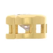 Pendentif coeur avec un oxyde de Zirconium  7 mm - Doré - Crystal x1