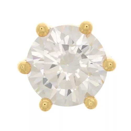 Pendentif rond avec oxyde de Zirconium 8 mm - Doré - Crystal x1