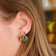 Dormeuses forme étoile avec oxydes de zirconium 19x21 mm - Doré - Crystal x2