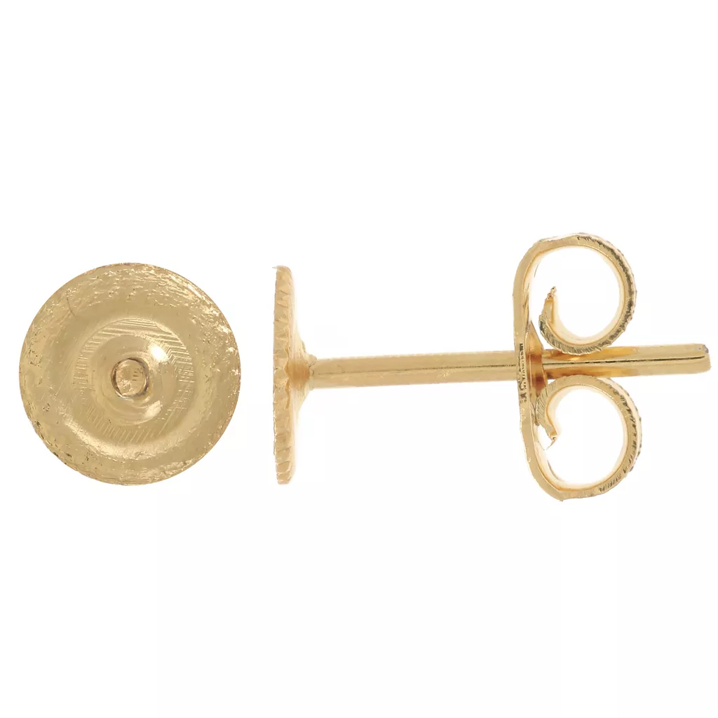 Boucles D'oreilles Clous - Perles De Culture Sur Laiton Doré Or Jaune - Neuf Avec étiquettes