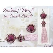 Cabochon rond en verre par Puca® 18 mm - Pastel Bordeaux x1