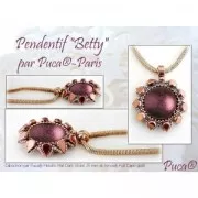 Cabochon rond en verre par Puca® 25 mm - Pastel Bordeaux x1