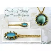 Cabochon rond en verre par Puca® 25 mm - Pastel Emerald x1