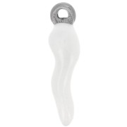 Breloque piment 17.5x4.5 mm en résine époxy - Acier inoxydable 304 - Blanc x1|raw }}