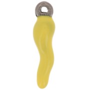 Breloque piment 17.5x4.5 mm en résine époxy - Acier inoxydable 304 - Jaune x1