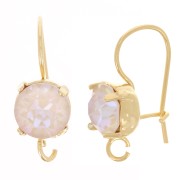 Crochets porte-cabochon avec anneau ouvert 1028-1088 8 mm - Doré à l'or fin x2