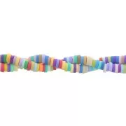 Perles Heishi rondelles  en pâte polymère 3.5x1 mm - Multicolore x40cm