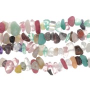 Mix de chips en pierres gemmes & imitation gemmes 8 - 11 mm - Multicolore x80cm