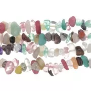 Mix de chips en pierres gemmes & imitation gemmes 8 - 11 mm - Multicolore x80cm