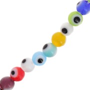 Perles rondes oeil - Evil eye - en verre 4 mm - Multicolore x35cm|raw }}