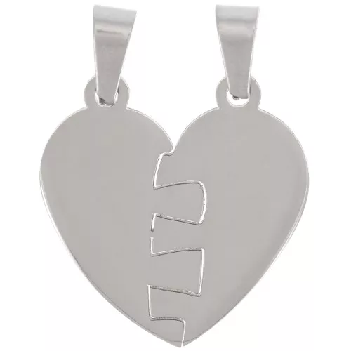 Pendentif coeur séparable 25x24 mm - Acier inox 304 x1