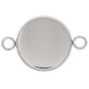 Intercalaire serti pour cabochon fond plat 14 mm - Acier inoxydable 304L x1