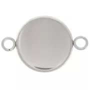 Intercalaire serti pour cabochon fond plat 14 mm - Acier inoxydable 304L x1