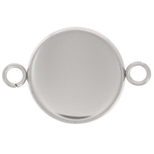 Intercalaire serti pour cabochon fond plat 14 mm - Acier inoxydable 304L x1