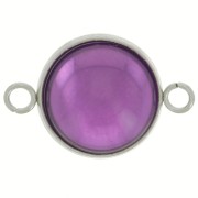 Intercalaire serti pour cabochon fond plat 14 mm - Acier inoxydable 304L x1
