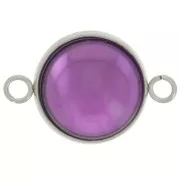 Intercalaire serti pour cabochon fond plat 14 mm - Acier inoxydable 304L x1