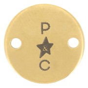 Intercalaires personnalisés 12 mm avec Logo simple Acier inoxydable 304 Doré x100|raw }}