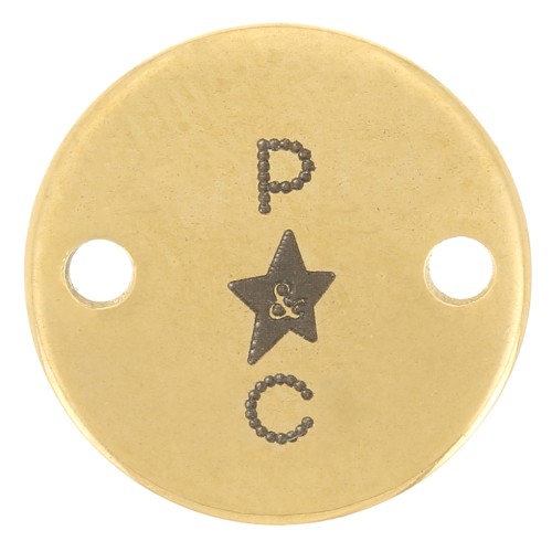 Intercalaires personnalisés 12 mm avec Logo simple Acier inoxydable 304 Doré x100