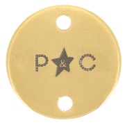 Intercalaires personnalisés 12 mm avec Logo simple Acier inoxydable 304 Doré x100