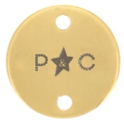 Intercalaires personnalisés 12 mm avec Logo simple Acier inoxydable 304 Doré x100