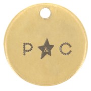 Breloques personnalisées 12 mm avec Logo simple - Acier inoxydable 304 Doré x100|raw }}