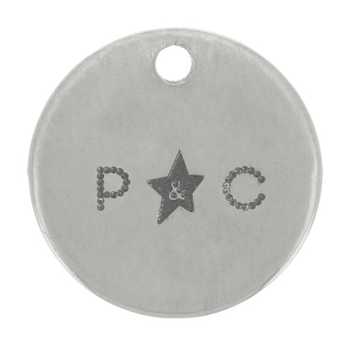 Breloques personnalisées 10 mm avec Logo simple - Acier inoxydable 304 x100