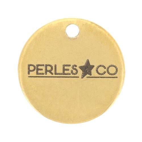 Breloques personnalisées 8 mm avec Logo complexe - Acier inoxydable 304 Doré x100