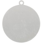 Pendentif rond 22 mm - lune et étoile - cabochon 2 mm - Argent 925 x1