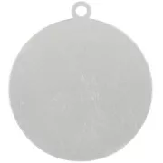 Pendentif rond 22 mm - lune et étoile - cabochon 2 mm - Argent 925 x1