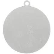 Pendentif rond 22 mm - lune et étoile - cabochon 2 mm - Argent 925 x1