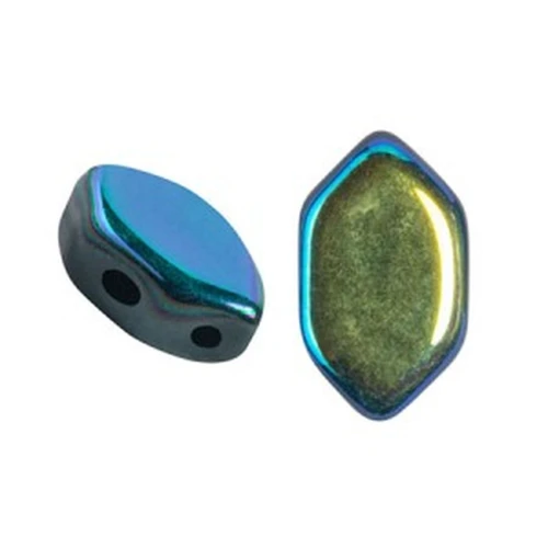 Perles en verre Paros® par Puca® 7x4 mm - Jet AB x10g