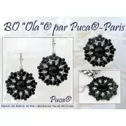 Perles en verre Paros® par Puca® 7x4 mm - Jet AB x10g