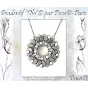 Perles en verre Paros® par Puca® 7x4 mm - Jet AB x10g