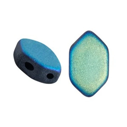 Perles en verre Paros® par Puca® 7x4 mm - Jet Mat AB x10g