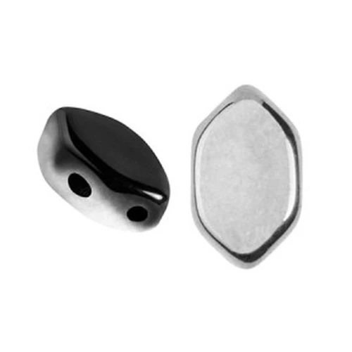 Perles en verre Paros® par Puca® 7x4 mm - Jet Silver x10g
