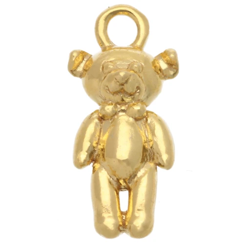 Breloque ourson 14x7 mm - Argent 925 Doré à l'or fin x1