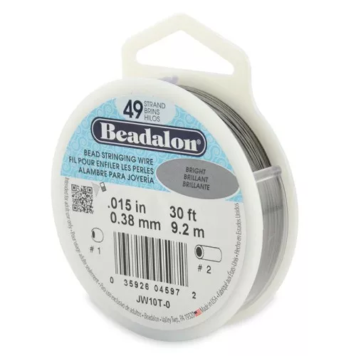 Fil Cablé 49 brins 0.38 mm - Beadalon - Acier inoxydable x9.2m