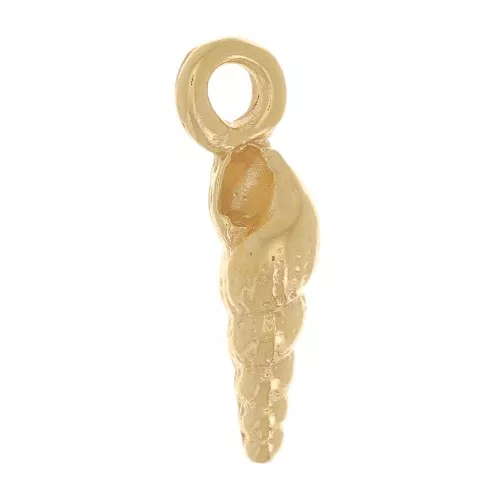 Breloque coquillage 13x3 mm - Plaqué Or 3 microns x1