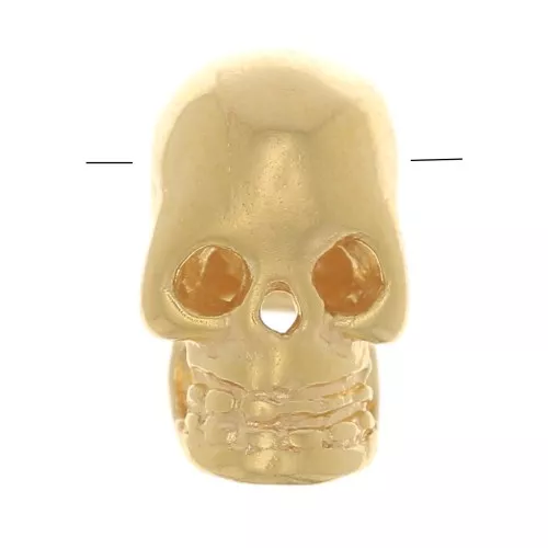 Perle tête de mort 7x5 mm - Plaqué Or 3 microns x1