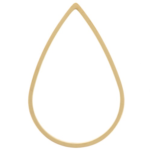 Anneau de montage et tissage goutte 26x17 mm - Acier inoxydable 316L Doré x1