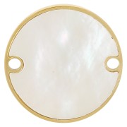 Intercalaire rond 15 mm avec nacre - Acier inoxydable 316L Doré x1|raw }}