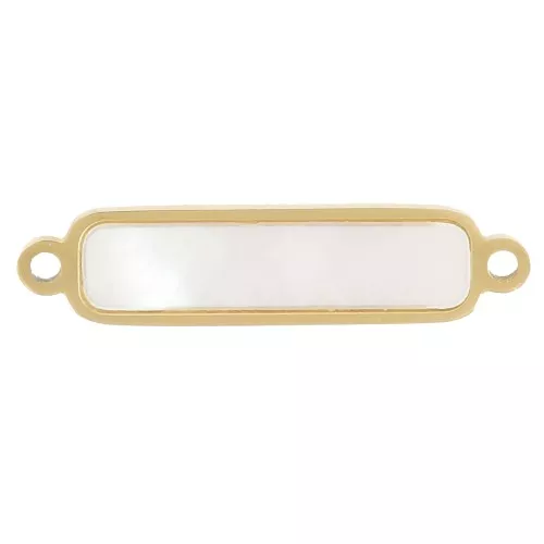 Intercalaire rectangle 18x4 mm avec nacre - Acier inoxydable 316L Doré x1