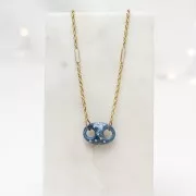 Intercalaire rectangle 18x4 mm avec nacre - Acier inoxydable 316L Doré x1