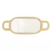 Intercalaire rectangle 17x6 mm avec nacre - Acier inoxydable 304 Doré x1