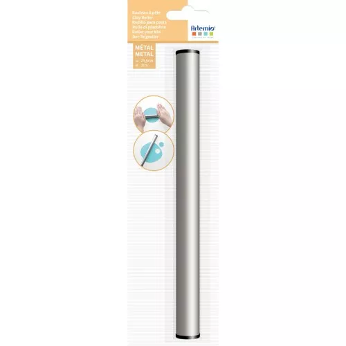 Rouleau pour pâte polymère 23.5x2cm - Acier inoxydable x1