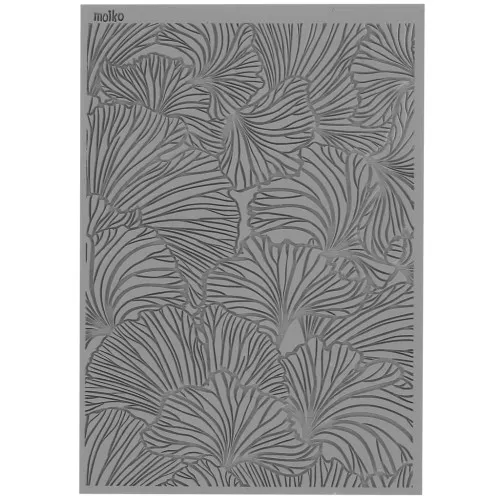 Plaque de texture Moiko pour pâte polymère 97x68 mm - Feuille exotique x1